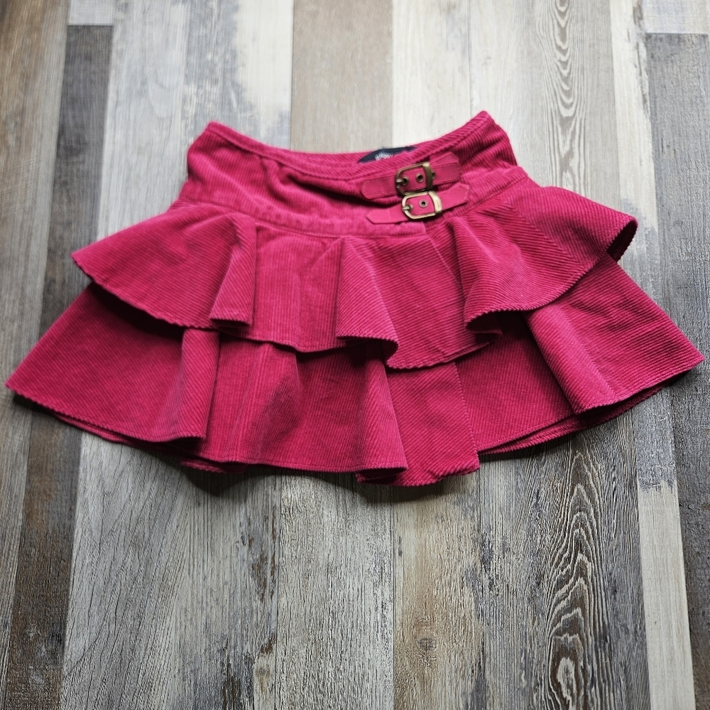 Ralph Lauren 4 4T Cordoruy Skirt Magenta Pink Ruffle